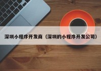 深圳小程序开发商（深圳的小程序开发公司）