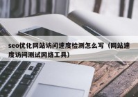 seo优化网站访问速度检测怎么写（网站速度访问测试网络工具）