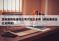 昆明做网站建设公司只选亿企邦（网站建设选亿企网络）