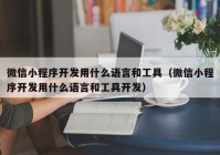 微信小程序开发用什么语言和工具（微信小程序开发用什么语言和工具开发）