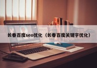 长春百度seo优化（长春百度关键字优化）